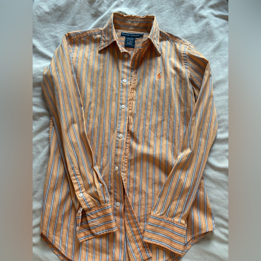 Ralph Lauren Orange Stripe Button-Up Shirt